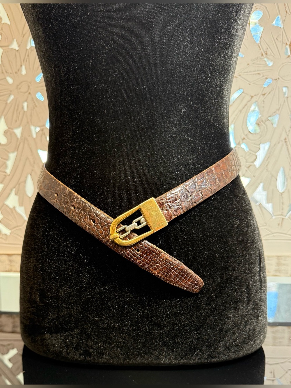 Vintage Lane Crawford Crocodile-skin Belt